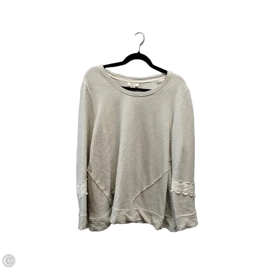Sweatshirt Crewneck By Style And Company In Cream & Grey, Size: Xl