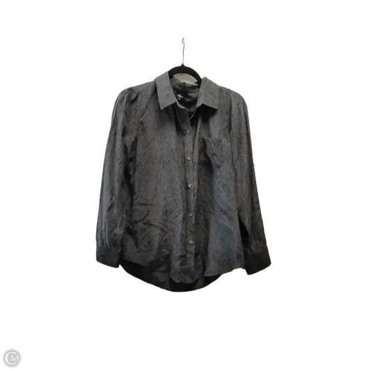 Blouse Long Sleeve By Rails In Grey, Size: M