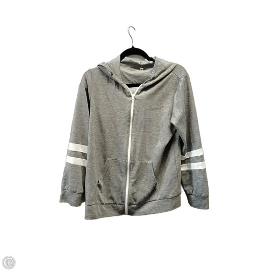 Sweatshirt Hoodie By Clothes Mentor In Grey & White, Size: Xl