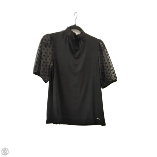 Blouse Short Sleeve By Anne Klein In Black, Size: M