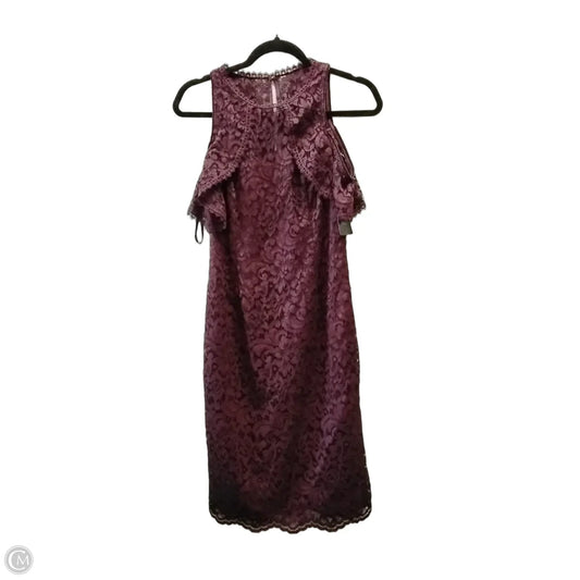 Dress Casual Midi By White House Black Market In Purple, Size: 0