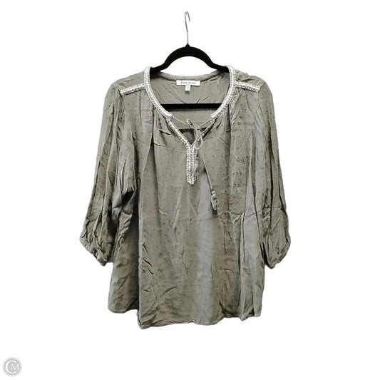 Blouse Long Sleeve By Black Rainn In Green, Size: 1x