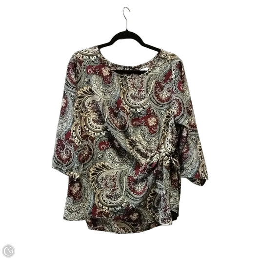 Blouse Long Sleeve By Dressbarn In Paisley Print, Size: 1x
