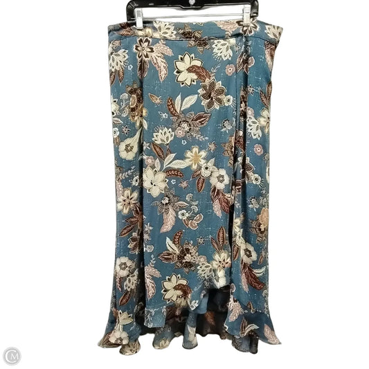 Skirt Maxi By Maurices In Blue & Tan, Size: 18