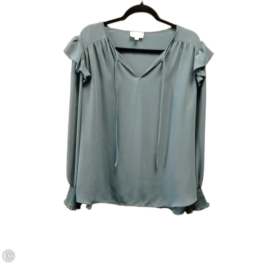 Blouse Long Sleeve By Loft In Blue, Size: Xl