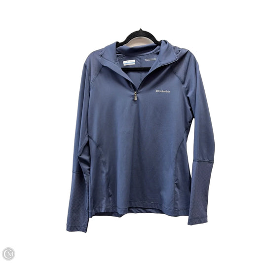 Athletic Top Long Sleeve Collar By Columbia In Blue, Size: L