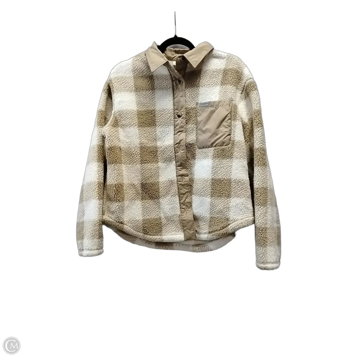 Jacket Shirt By Columbia In Tan & White, Size: M