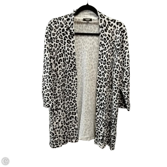 Sweater Cardigan By Premise Studio In Leopard Print, Size: Xl