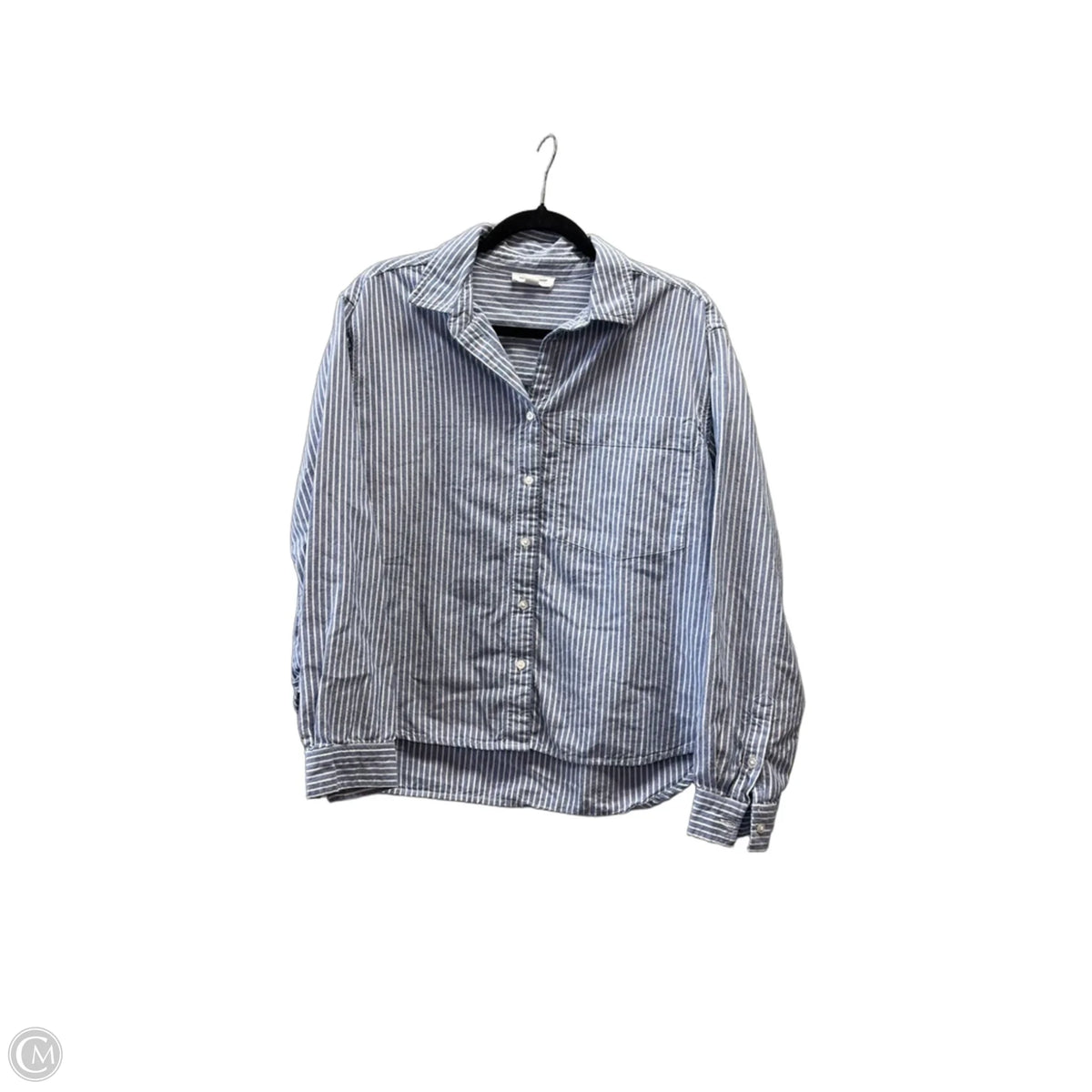 Blouse Long Sleeve By Beachlunchlounge In Striped Pattern, Size: M