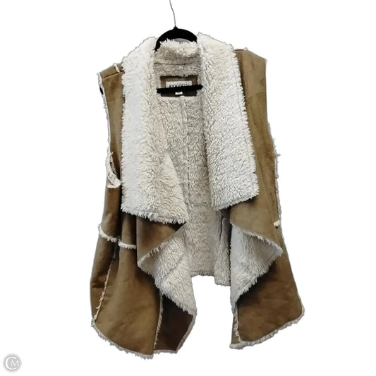 Vest Faux Fur & Sherpa By Ava & Viv In Cream & Tan, Size: 2x