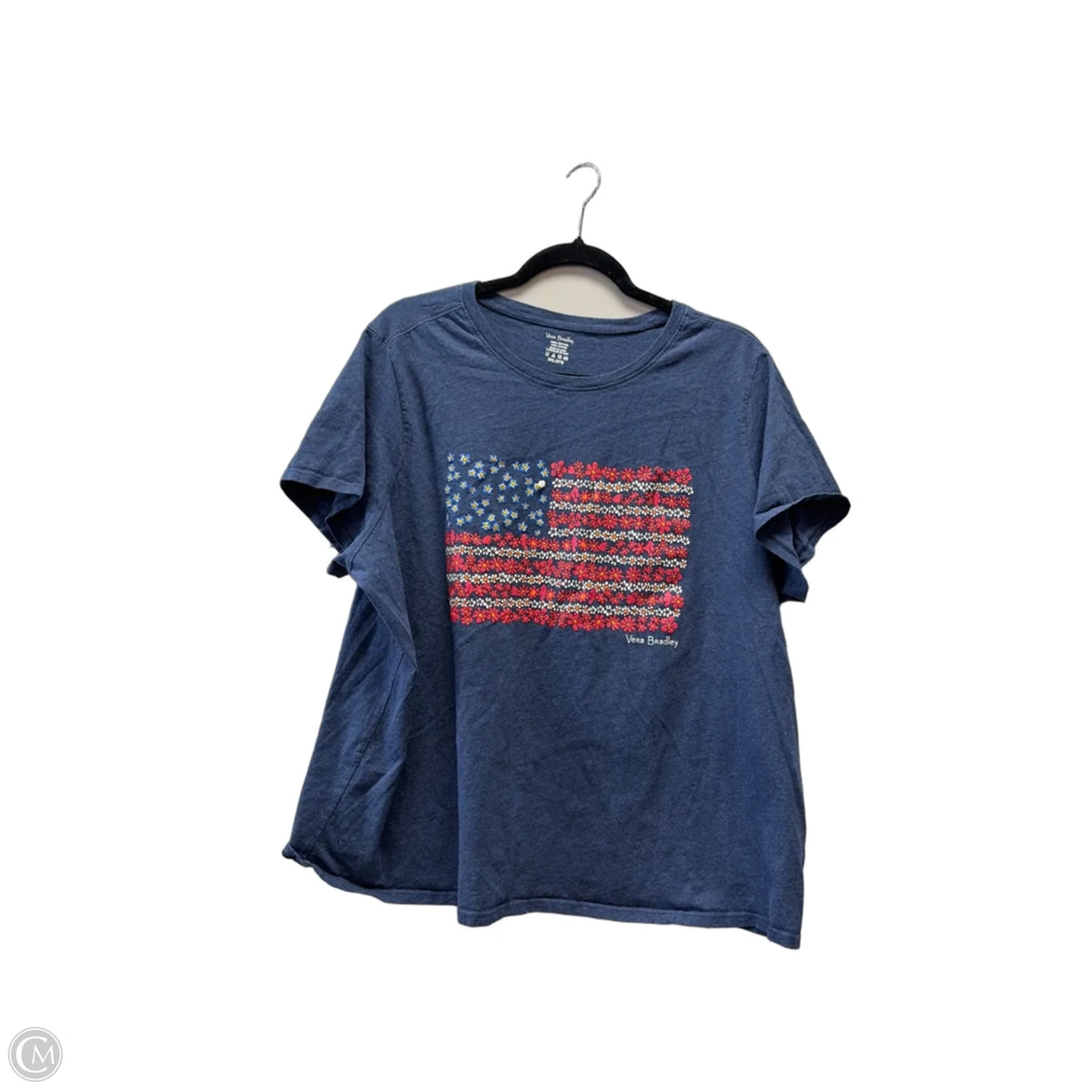 Top Short Sleeve Basic By Vera Bradley In Blue & Red & White, Size: 2x