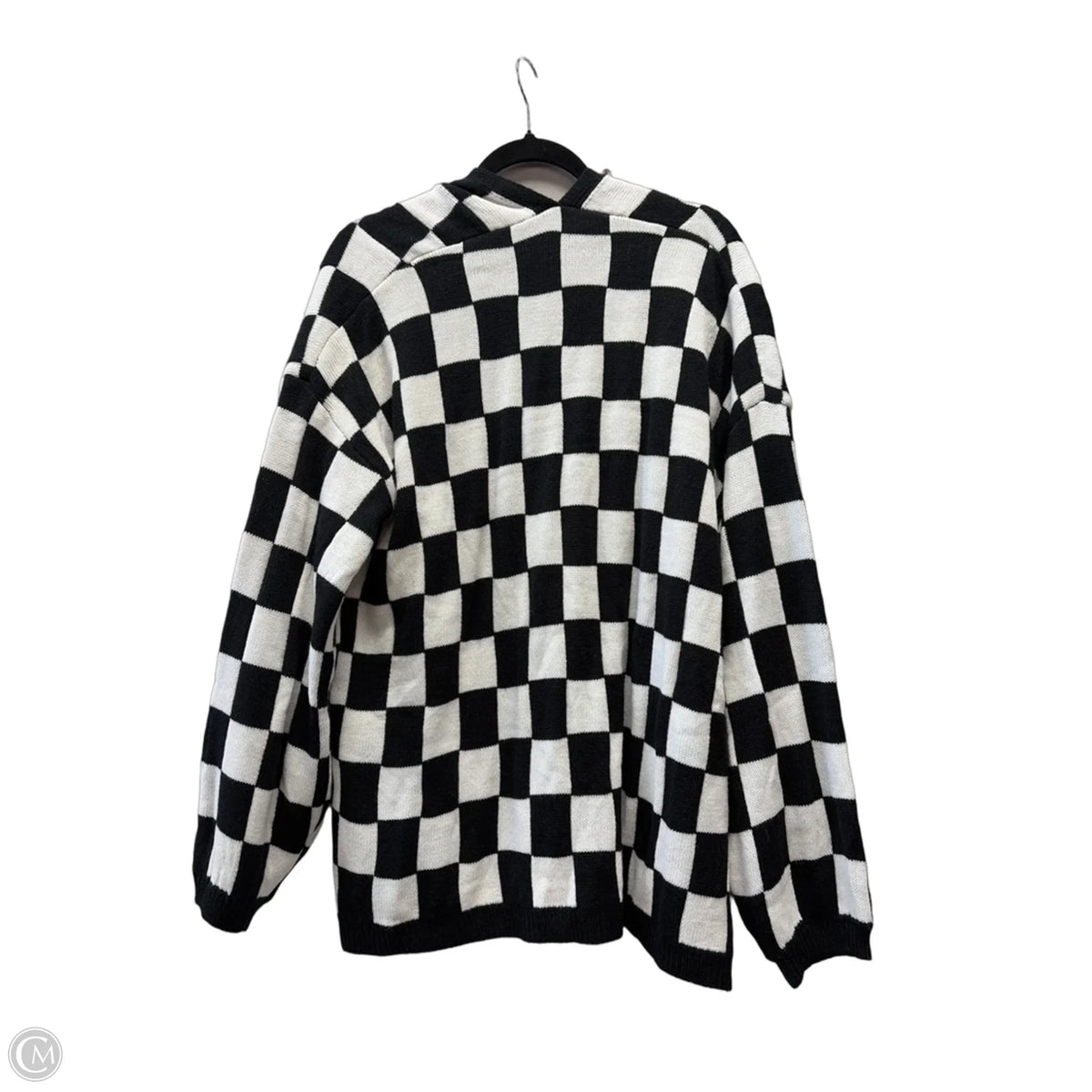 Sweater By Clothes Mentor In Checkered Pattern, Size: L