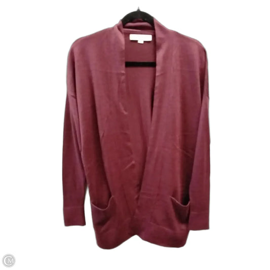 Sweater Cardigan By Loft In Red, Size: S