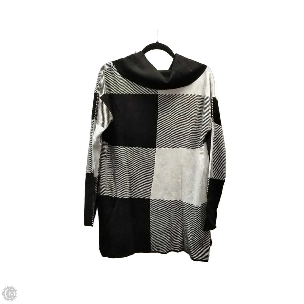 Sweater By Calvin Klein In Black & Grey, Size: M