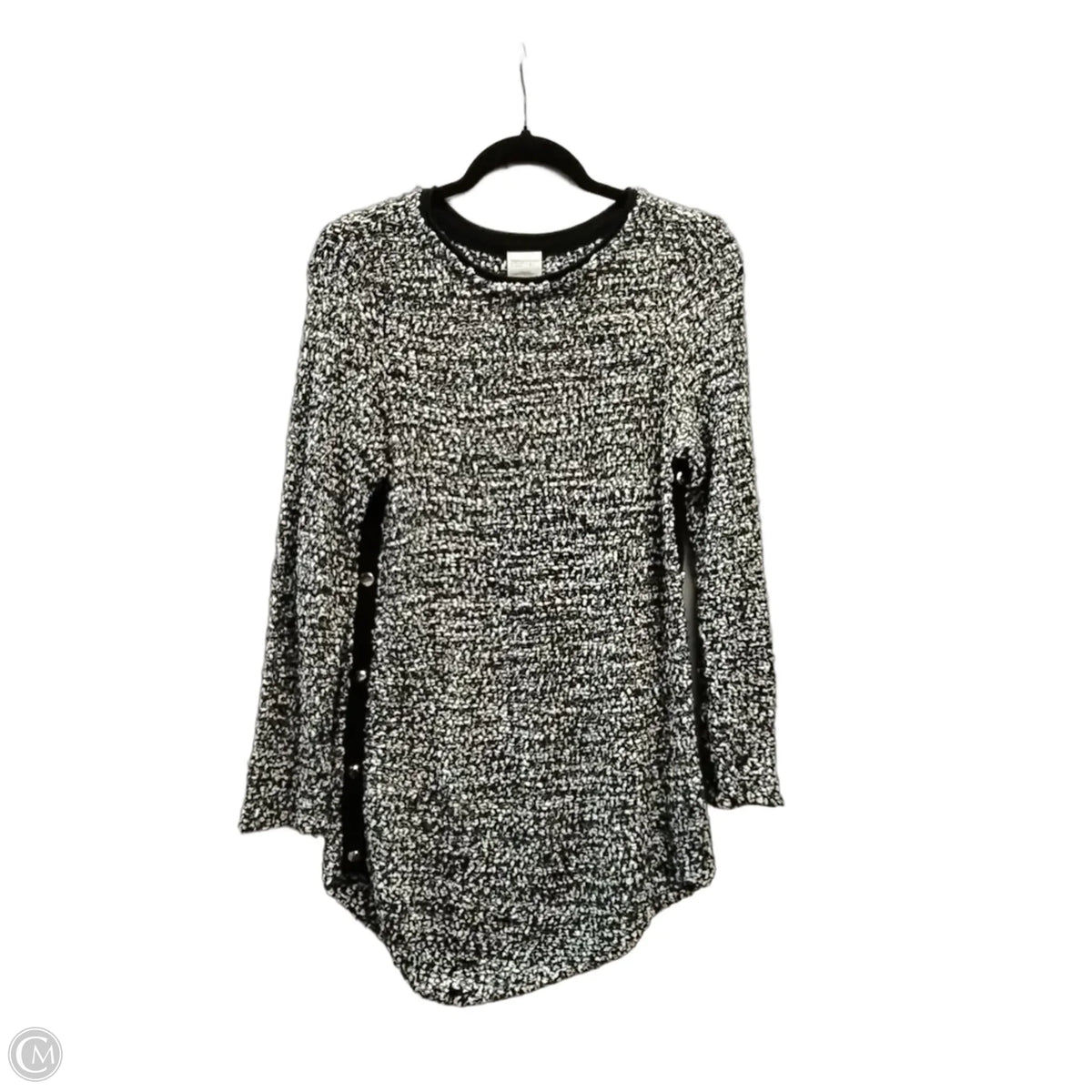 Sweater By Chicos In Black & White, Size: S