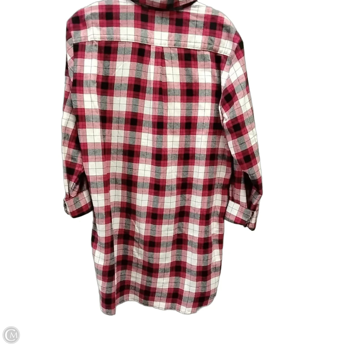 Top Long Sleeve By Natural Reflections In Plaid Pattern, Size: L