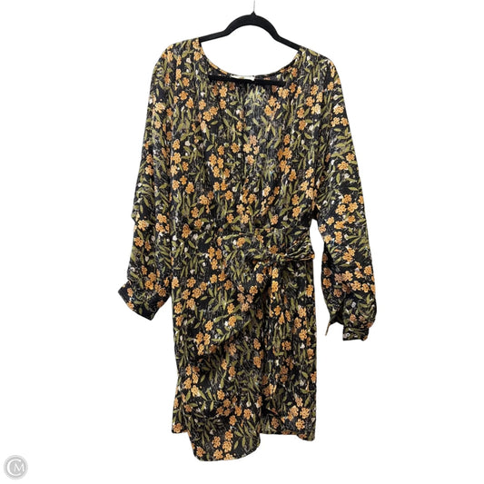 Dress Casual Short By Entro In Green & Orange, Size: 14