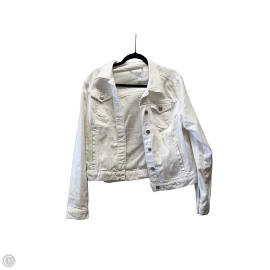 Jacket Denim By Time And Tru In White, Size: L