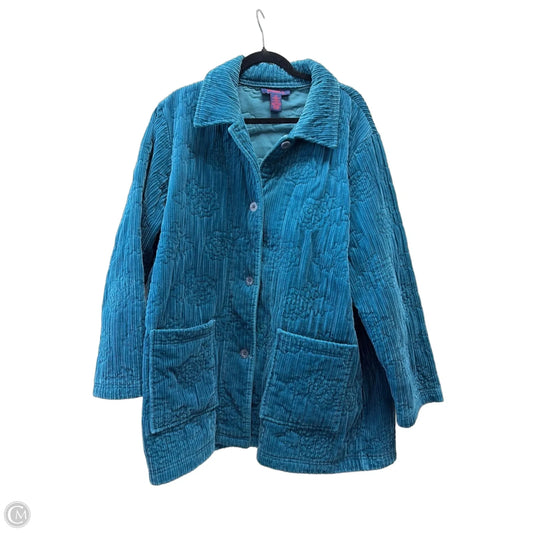 Coat Other By Denim And Company In Teal, Size: 2x