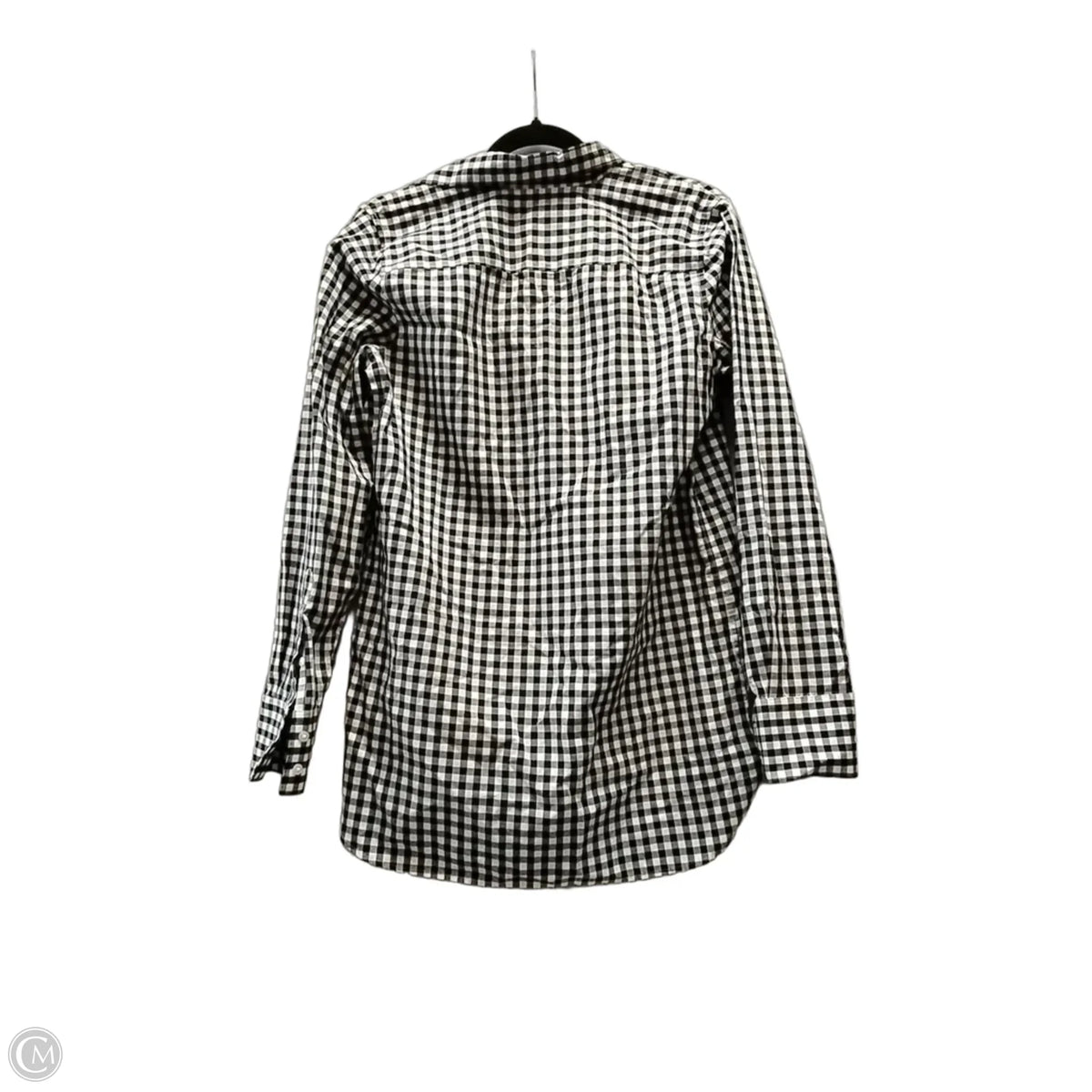 Blouse Long Sleeve By Lands End In Checkered Pattern, Size: S
