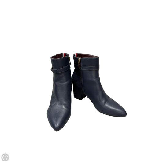 Boots Ankle Heels By Tommy Hilfiger In Navy, Size: 9