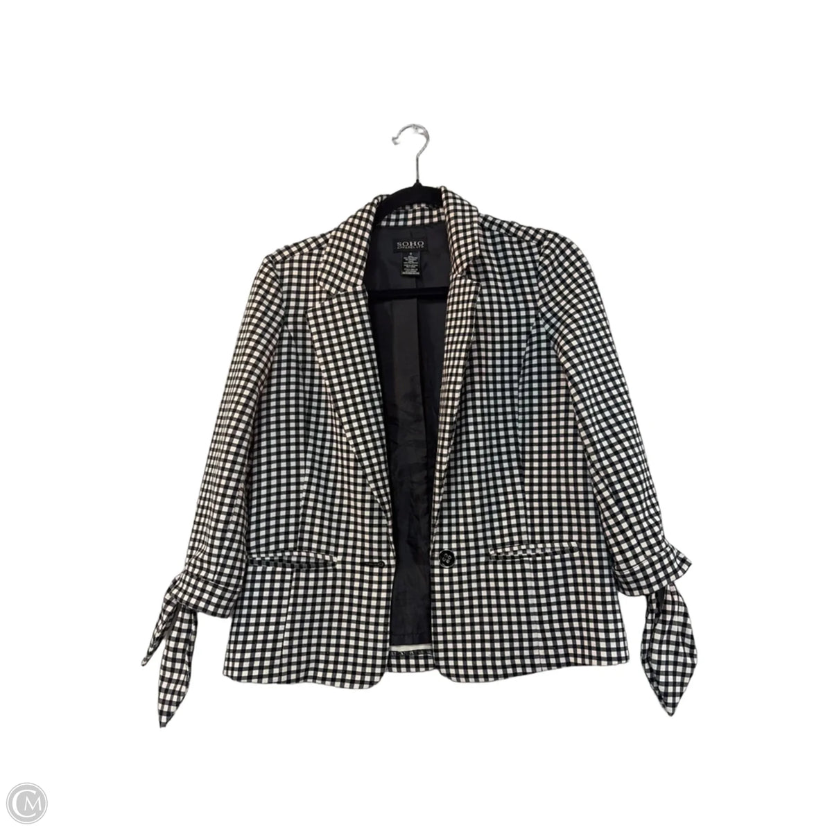 Blazer By Soho Apparel In Checkered Pattern, Size: S