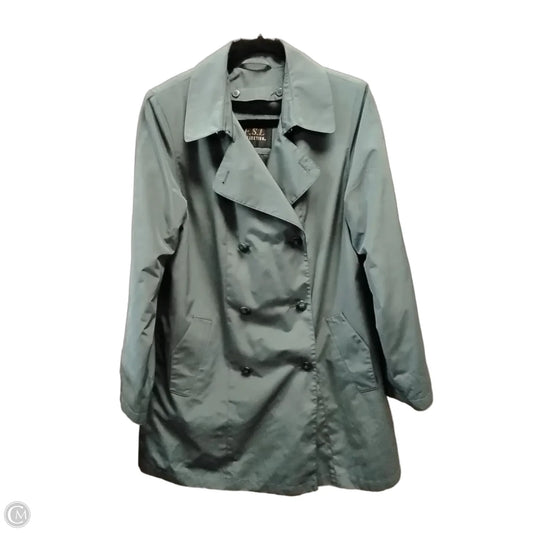 Coat Raincoat By Clothes Mentor In Green, Size: M