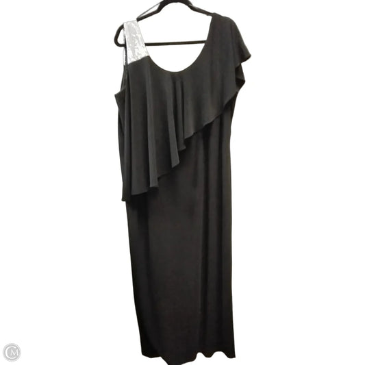 Dress Party Long By Dressbarn In Black & Silver, Size: 16