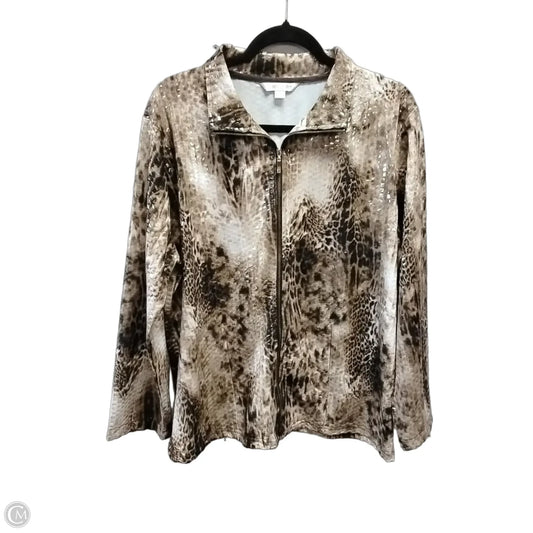 Top Long Sleeve By Erin London In Leopard Print, Size: Xl