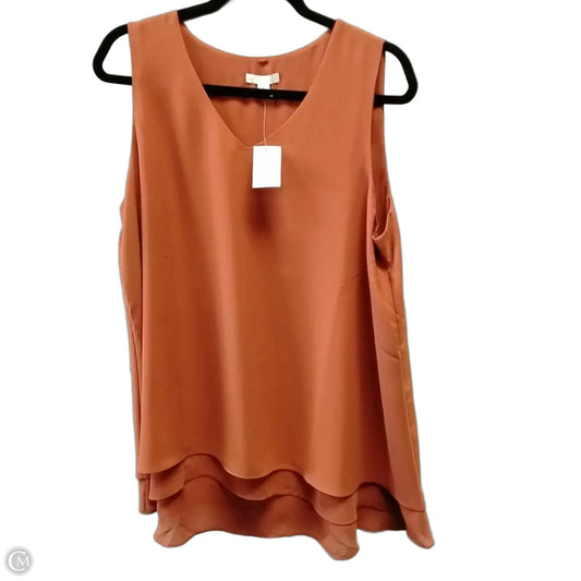 Top Sleeveless By Cato In Orange, Size: L