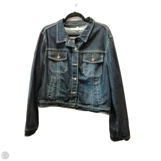 Jacket Denim By Clothes Mentor In Blue, Size: Xl