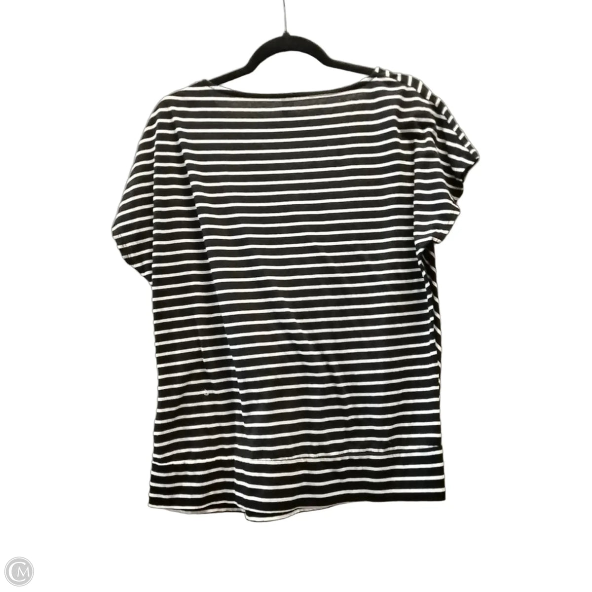 Top Short Sleeve Basic By Maurices In Black & White, Size: Xl