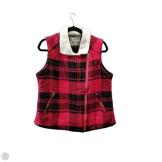Vest Fleece By Natural Reflections In Plaid Pattern, Size: L