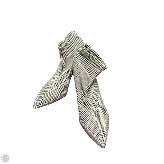 Boots Ankle Heels By Nine West In Plaid Pattern, Size: 9.5