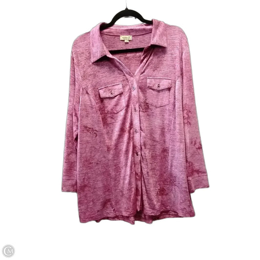 Top Long Sleeve By Clothes Mentor In Purple, Size: 2x