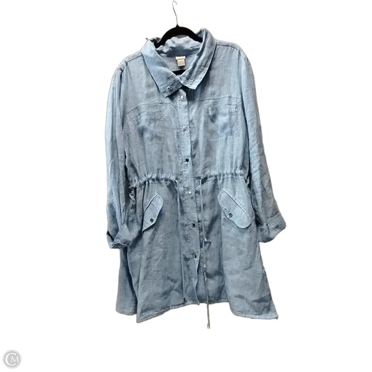Jacket Shirt By Chicos In Blue, Size: Xxl