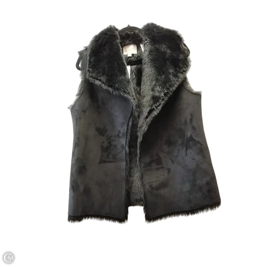 Vest Faux Fur & Sherpa By Loft In Black, Size: M