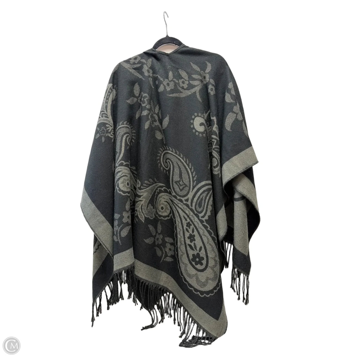 Shawl By Clothes Mentor In Black & Grey, Size: Onesize
