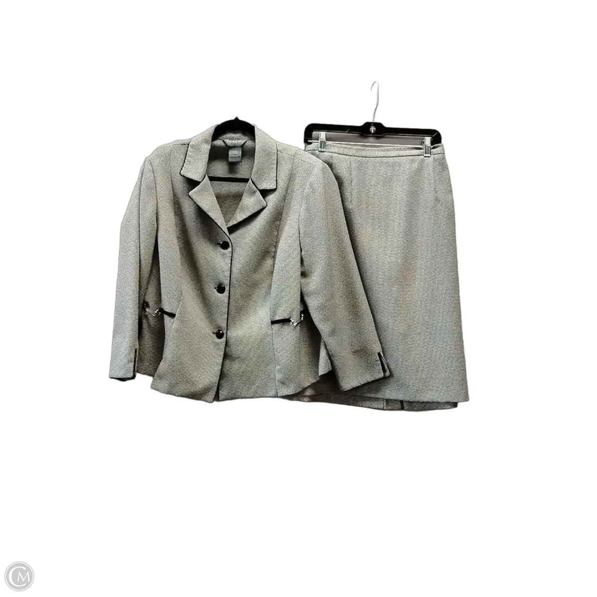 Skirt Set 2pc By Koret In Black & White, Size: 1x