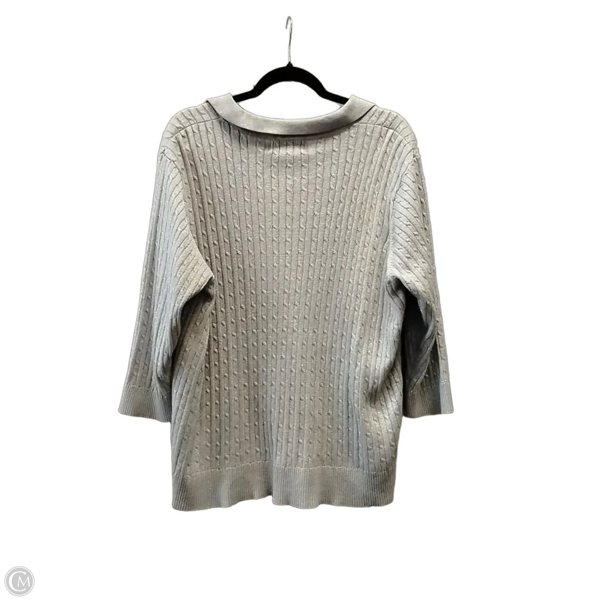 Sweater Short Sleeve By Clothes Mentor In Silver, Size: 2x