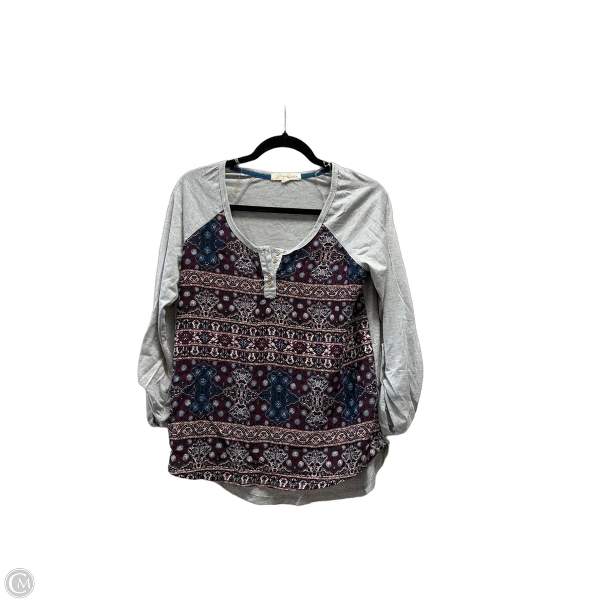 Top Long Sleeve By Rewind In Geometric Pattern, Size: M