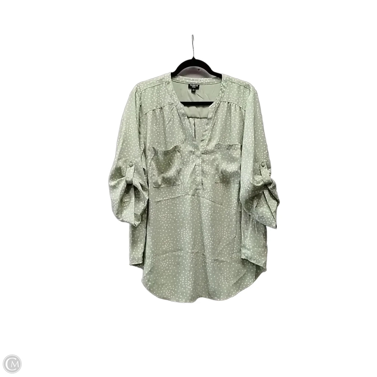 Top 3/4 Sleeve By Torrid In Polkadot Pattern, Size: 2x
