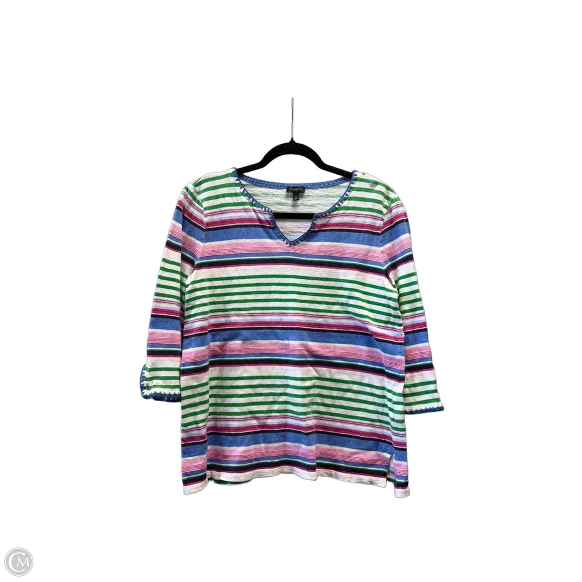 Top Long Sleeve By Talbots In Striped Pattern, Size: M