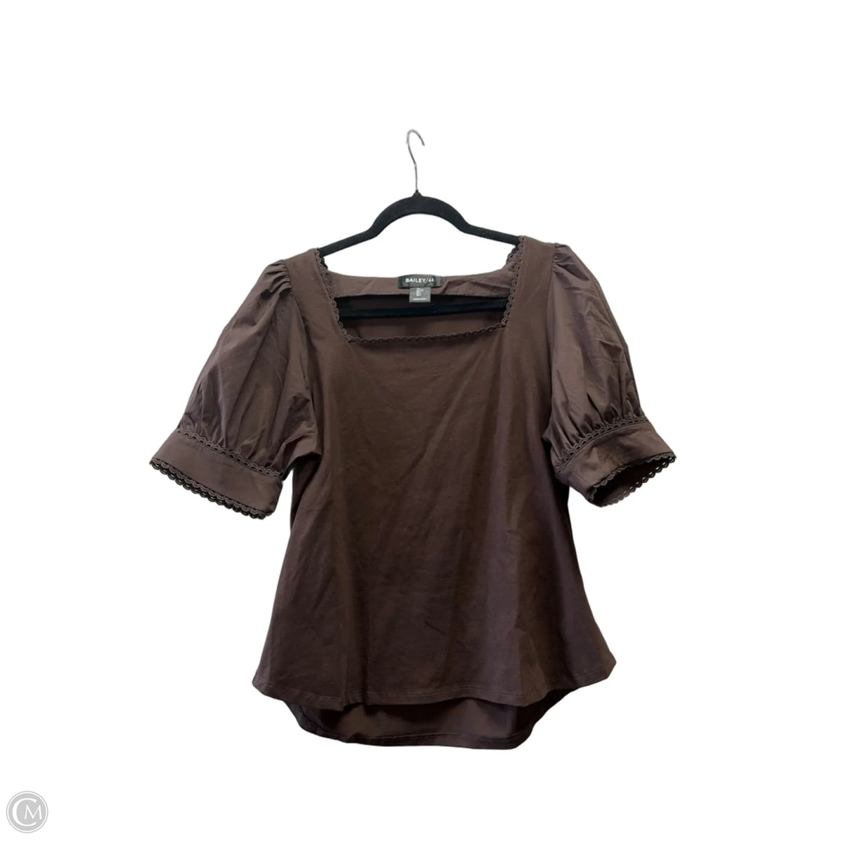 Blouse Short Sleeve By Bailey 44 In Brown, Size: L