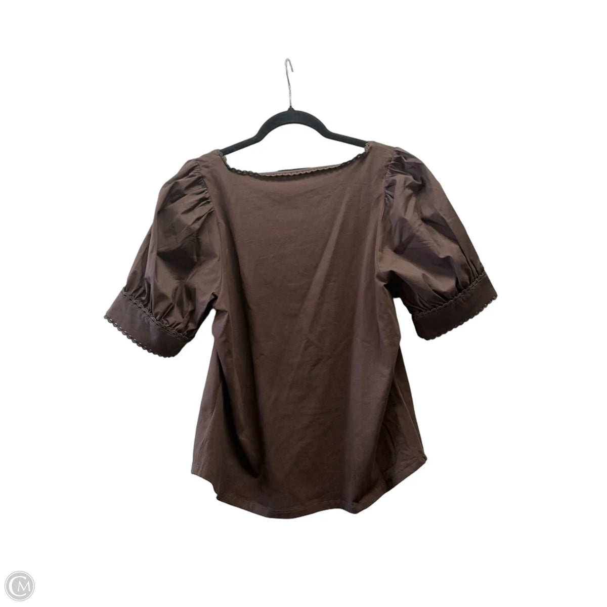 Blouse Short Sleeve By Bailey 44 In Brown, Size: L