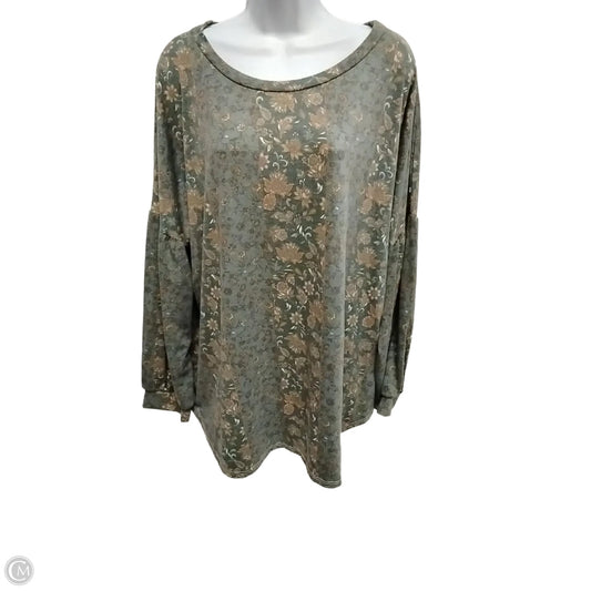 Top Long Sleeve By Clothes Mentor In Floral Print, Size: 3x