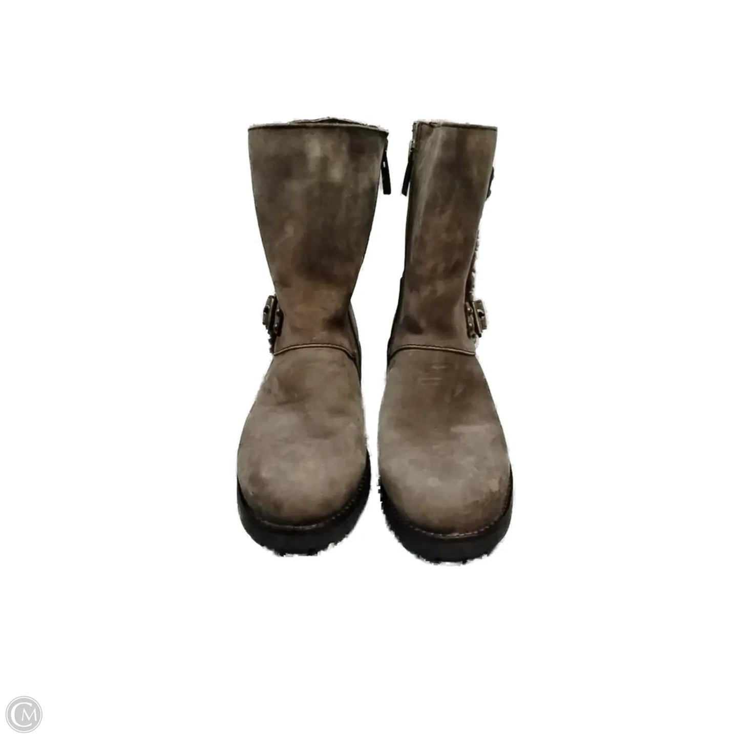 Boots Ankle Flats By Ugg In Grey, Size: 6.5