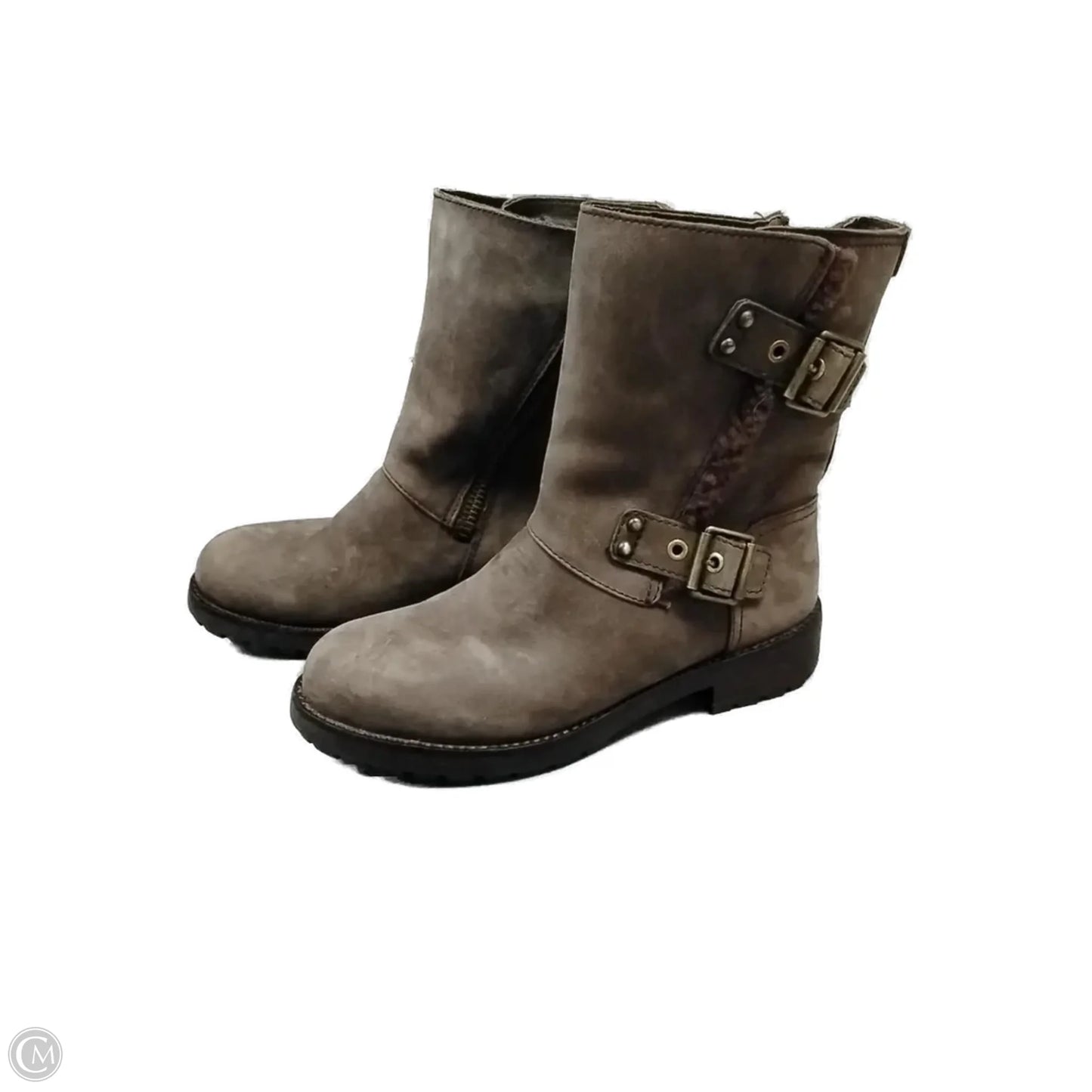 Boots Ankle Flats By Ugg In Grey, Size: 6.5