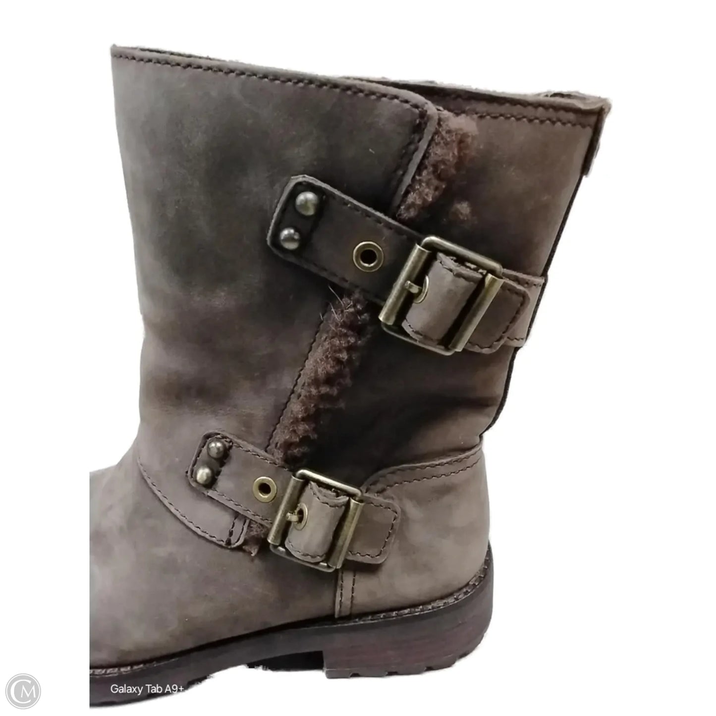 Boots Ankle Flats By Ugg In Grey, Size: 6.5