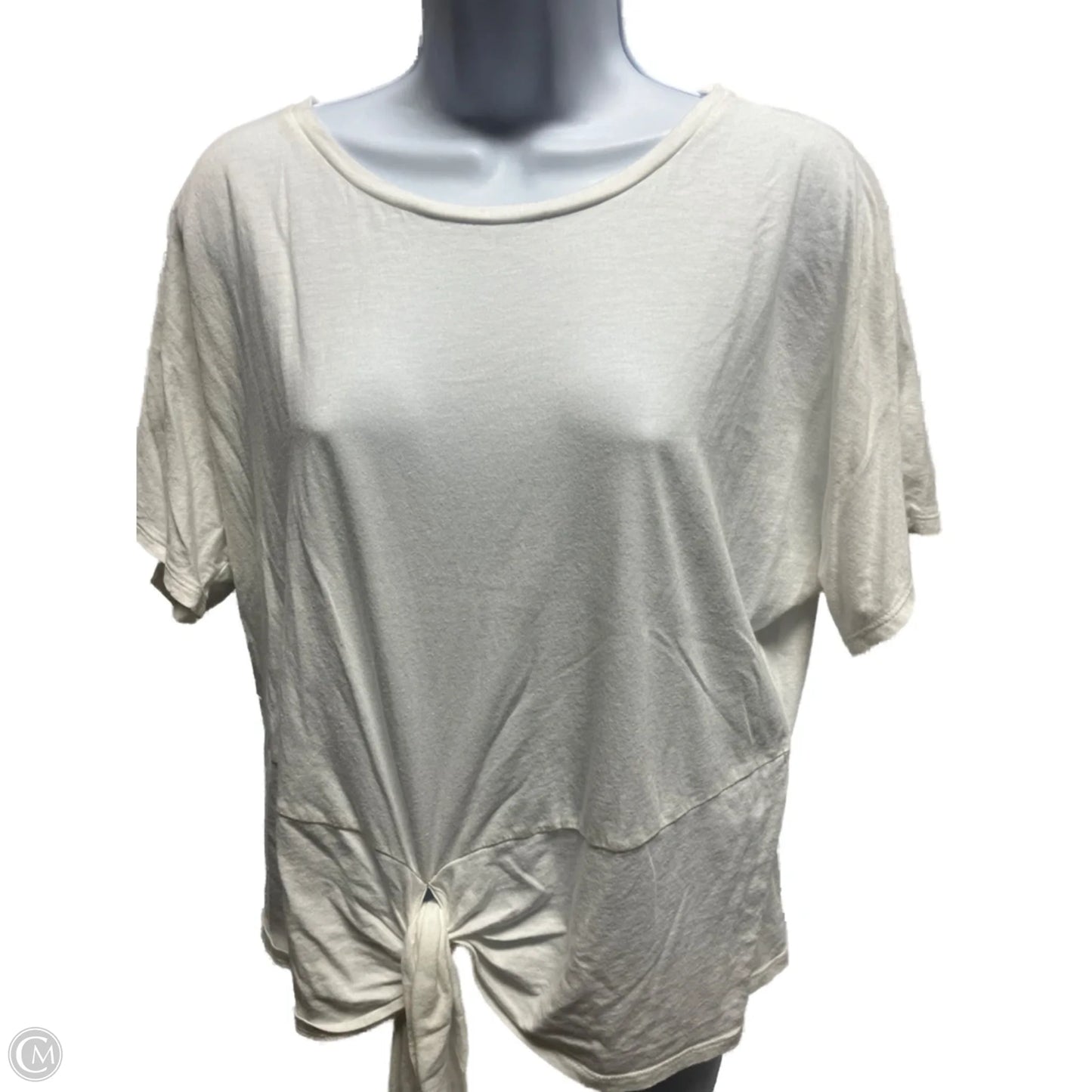 Top Short Sleeve By Loft In White, Size: L